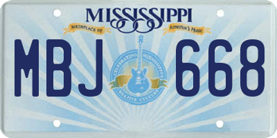 MS license plate MBJ668