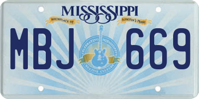MS license plate MBJ669