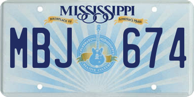 MS license plate MBJ674