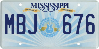 MS license plate MBJ676