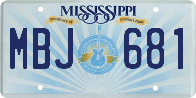MS license plate MBJ681