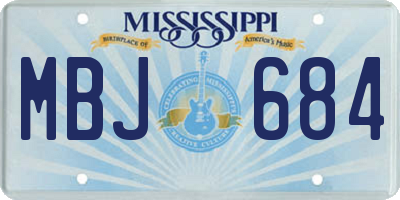 MS license plate MBJ684
