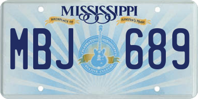 MS license plate MBJ689
