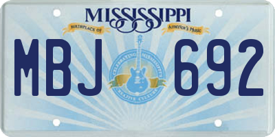 MS license plate MBJ692