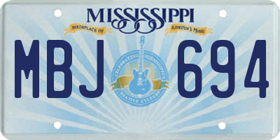 MS license plate MBJ694