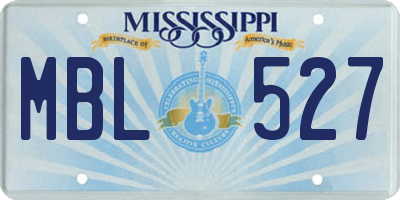 MS license plate MBL527