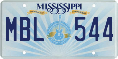MS license plate MBL544