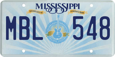MS license plate MBL548