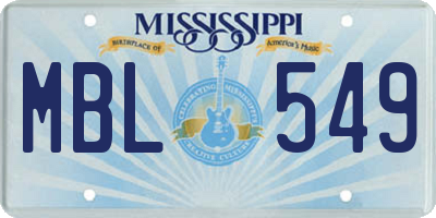 MS license plate MBL549