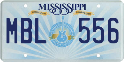 MS license plate MBL556