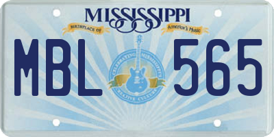 MS license plate MBL565