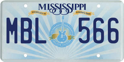 MS license plate MBL566