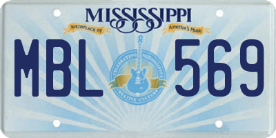 MS license plate MBL569