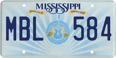MS license plate MBL584