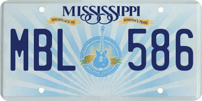 MS license plate MBL586