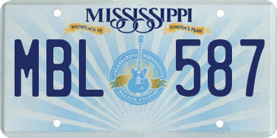 MS license plate MBL587