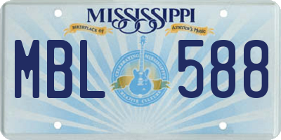 MS license plate MBL588