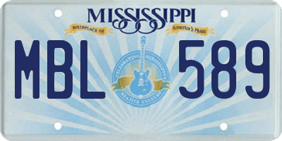 MS license plate MBL589