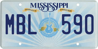 MS license plate MBL590