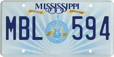 MS license plate MBL594
