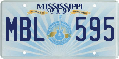 MS license plate MBL595