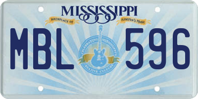 MS license plate MBL596