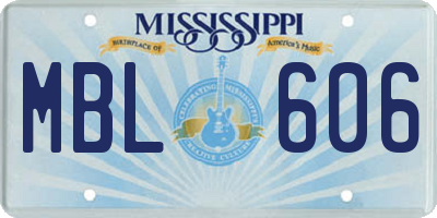 MS license plate MBL606