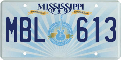 MS license plate MBL613