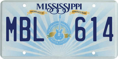 MS license plate MBL614