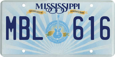 MS license plate MBL616