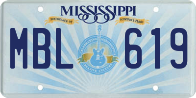 MS license plate MBL619