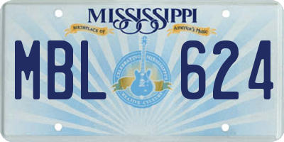 MS license plate MBL624