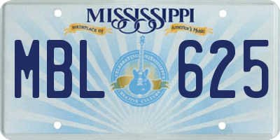 MS license plate MBL625