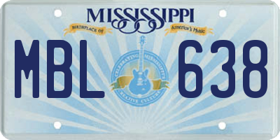 MS license plate MBL638