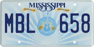 MS license plate MBL658