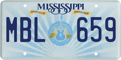 MS license plate MBL659