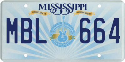 MS license plate MBL664