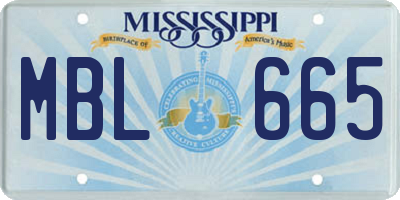 MS license plate MBL665
