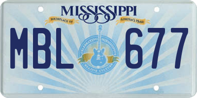 MS license plate MBL677