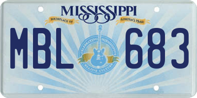 MS license plate MBL683