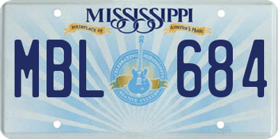 MS license plate MBL684