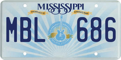 MS license plate MBL686