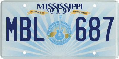 MS license plate MBL687
