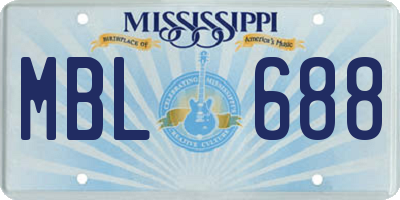 MS license plate MBL688