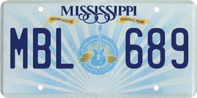 MS license plate MBL689