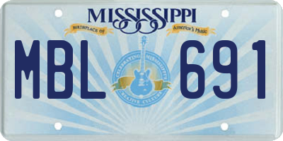 MS license plate MBL691