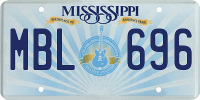 MS license plate MBL696