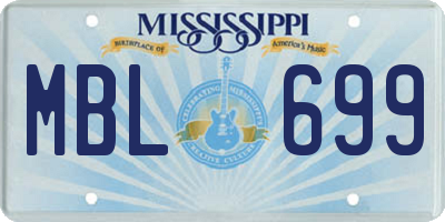 MS license plate MBL699