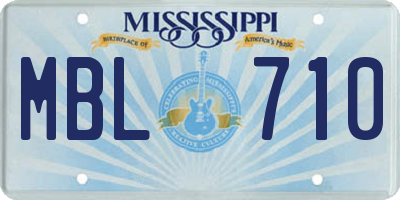 MS license plate MBL710