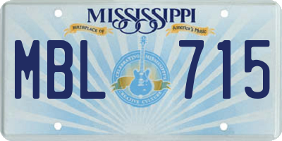 MS license plate MBL715